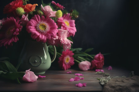 Flower arrangement in honor of Mother's Dayの写真素材
