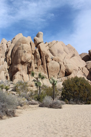 Dry Stream Bed Joshua Tree National Park Californiaの写真素材