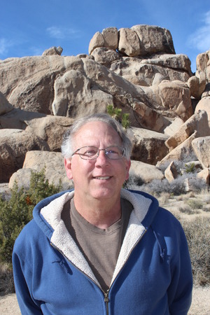 Man in Joshua Tree National Parkの写真素材