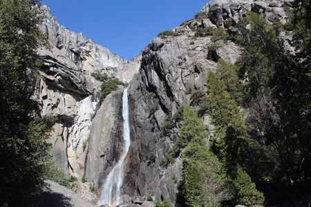 Lower Yosemite Falls Yosemite National Park Californiaの写真素材