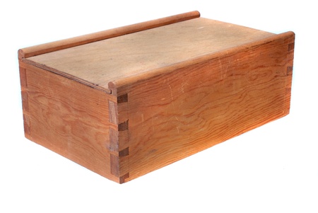 Handmade box out of pine woodの写真素材