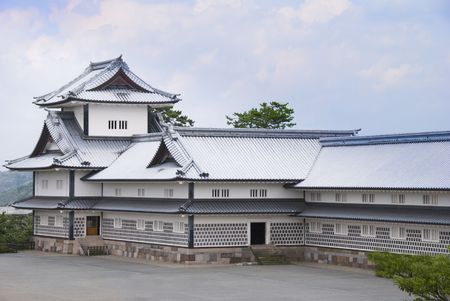 Kanazawa castle, Japan. 90-yard-long warehouse.のeditorial素材