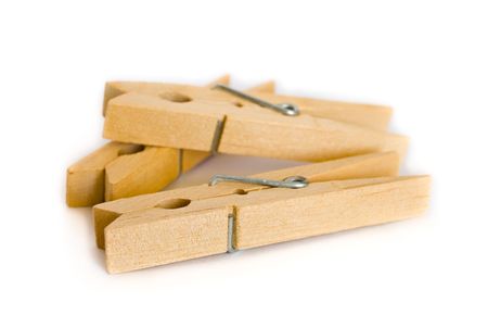 clothespin on white backgroundの写真素材