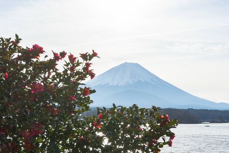 Beautiful View of Mt. Fuji from the Lake.の写真素材
