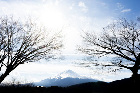 Beautiful view of the lake and Mt. Fuji. Taken at a famous lake near Mt. Fuji.