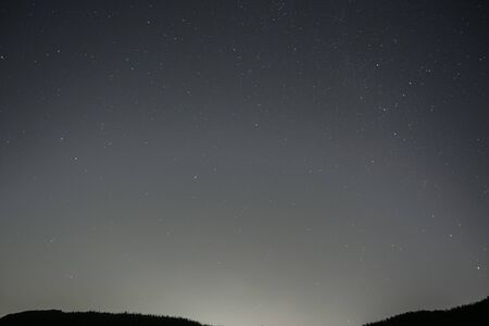 Beautiful starry sky seen from the island (photographed at a famous astronomical observation spot in Kanagawa)の写真素材