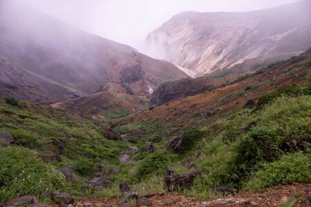 Alpine scenery near the mist crater.の写真素材