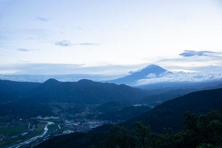 Mt.Fuji and night viewの写真素材