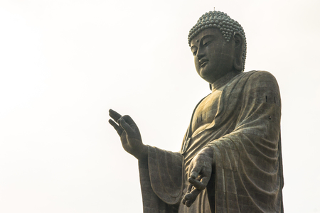 Close-up view of the Great Buddha of Ushiku, Japan. One of the tallest statues in the worldの写真素材