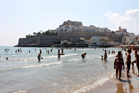 The castle and citadel of Peniscola, a town in the province of Castello, Valencian Community, Spainのeditorial素材