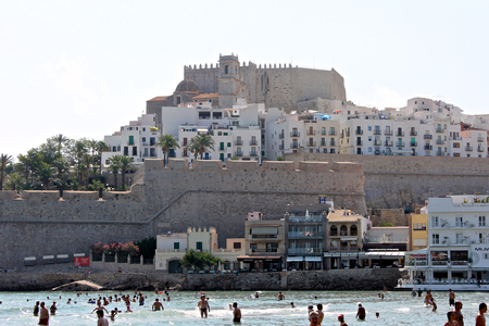 The castle and citadel of Peniscola, a town in the province of Castello, Valencian Community, Spainのeditorial素材