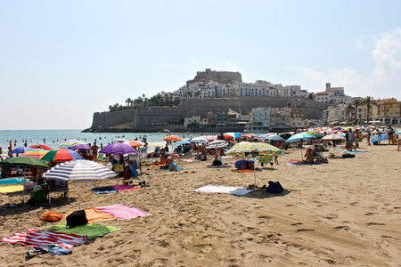 The castle and citadel of Peniscola, a town in the province of Castello, Valencian Community, Spainのeditorial素材