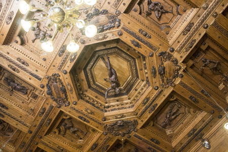 Inside the Archiginnasio of Bologna, once the main building of the University of Bologna, Italyのeditorial素材