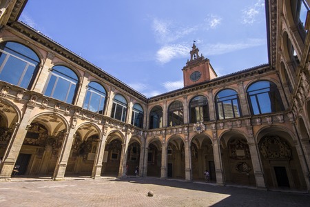 The Archiginnasio of Bologna, once the main building of the University of Bologna, Italyのeditorial素材