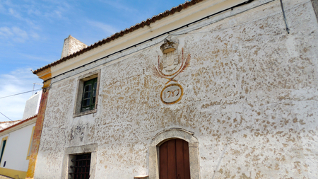 The streets and houses of Evora Monte, a walled town in the Alentejo region of Portugalのeditorial素材