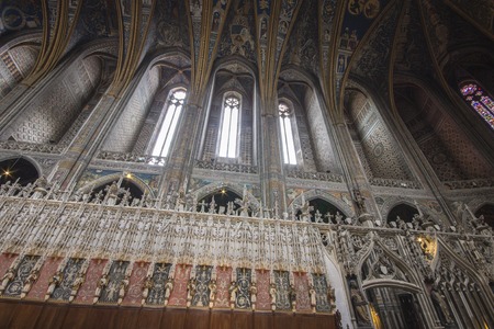 Inside the Cathedral Basilica of Saint Cecilia in Albi, France, a World Heritage Site as part of the Episcopal City of Albiのeditorial素材