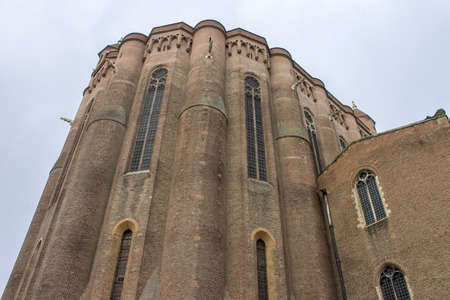 The Cathedral Basilica of Saint Cecilia in Albi, France. Originally built as a fortress and claimed to be the largest brick building in the world. A World Heritage Site since 2010のeditorial素材