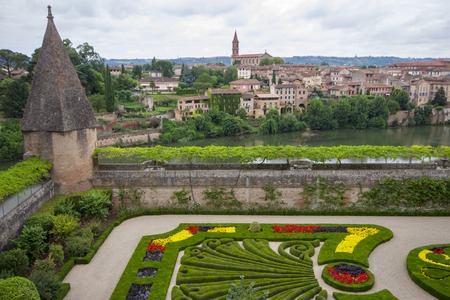 The Palais de la Berbie and its gardens, now the Toulouse-Lautrec Museum. A World Heritage Site as part of the Episcopal City of Albi, Franceのeditorial素材