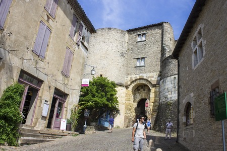 The streets and houses of Cordes-sur-Ciel, a beautiful medieval town in southern Franceのeditorial素材