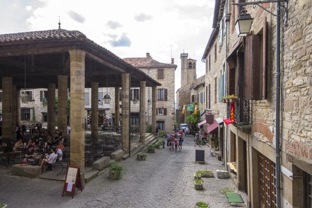 The streets and houses of Cordes-sur-Ciel, a beautiful medieval town in southern Franceのeditorial素材