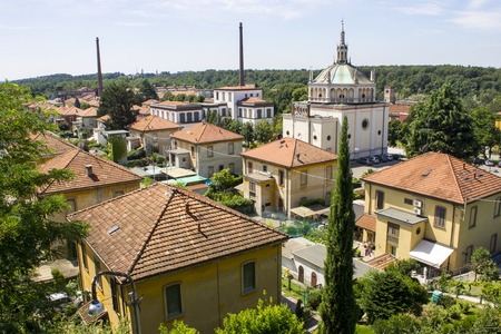 Crespi d'Adda, a historic settlement in Lombardy, Italy, and a great example of the 19th-century company towns built in Europe. A World Heritage Site since 1995のeditorial素材