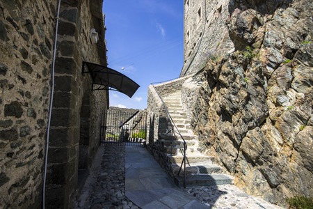 The Sacra di San Michele, a religious complex on Mount Pirchiriano near Turin, Italyのeditorial素材