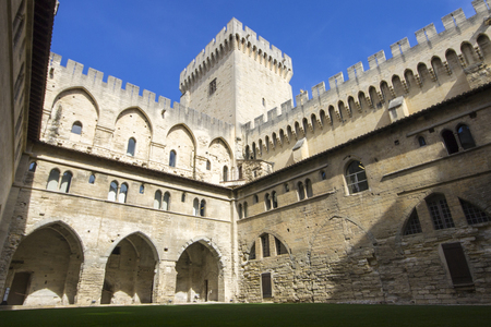 The Palais des Papes or Papal palace, one of the largest and most important medieval Gothic buildings in Europe. A World Heritage Site since 1995のeditorial素材