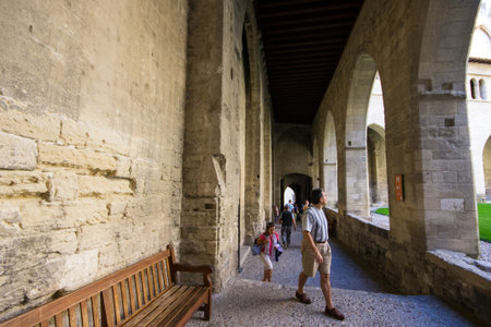 The Palais des Papes or Papal palace, one of the largest and most important medieval Gothic buildings in Europe. A World Heritage Site since 1995のeditorial素材