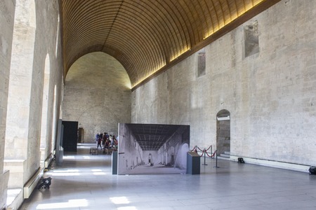 The Palais des Papes or Papal palace, one of the largest and most important medieval Gothic buildings in Europe. A World Heritage Site since 1995のeditorial素材