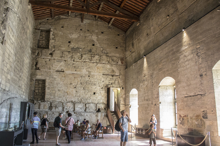 The Palais des Papes or Papal palace, one of the largest and most important medieval Gothic buildings in Europe. A World Heritage Site since 1995のeditorial素材
