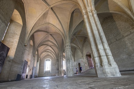 The Palais des Papes or Papal palace, one of the largest and most important medieval Gothic buildings in Europe. A World Heritage Site since 1995のeditorial素材