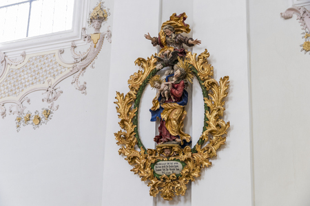 The collegiate church of Stift Stams, a baroque Cistercian abbey in the municipality of Stams, state of Tyrol, western Austriaのeditorial素材