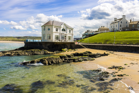 The Arcadia, a historic cafe and ballroom in the coast of Portrush, a small seaside resort town in County Antrim, Northern Ireland, United Kingdomのeditorial素材