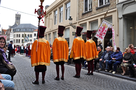 Bruges, Belgium. The Procession of the Holy Blood (Heilig Bloedprocessie), a large religious Catholic procession on Ascension Dayのeditorial素材
