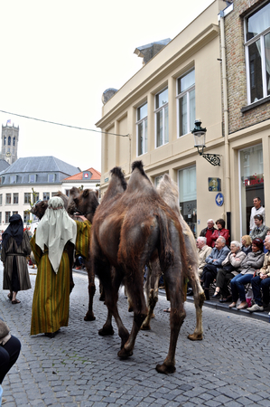 Bruges, Belgium. The Procession of the Holy Blood (Heilig Bloedprocessie), a large religious Catholic procession on Ascension Dayのeditorial素材