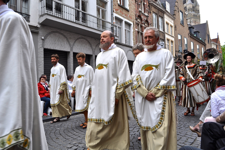 Bruges, Belgium. The Procession of the Holy Blood (Heilig Bloedprocessie), a large religious Catholic procession on Ascension Dayのeditorial素材