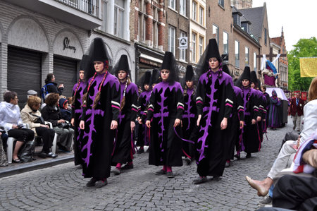Bruges, Belgium. The Procession of the Holy Blood (Heilig Bloedprocessie), a large religious...
