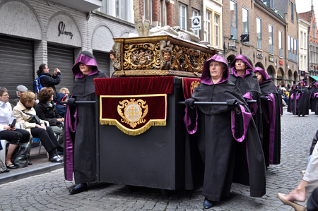 Bruges, Belgium. The Procession of the Holy Blood (Heilig Bloedprocessie), a large religious Catholic procession on Ascension Dayのeditorial素材