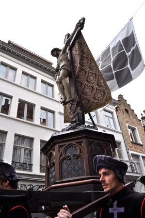 Bruges, Belgium. The Procession of the Holy Blood (Heilig Bloedprocessie), a large religious...