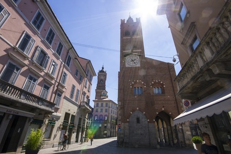 The Arengario, a historic building in Monza, northern Italy. It was built in the 13th century and is named after its original function as the town hall (arengario)のeditorial素材