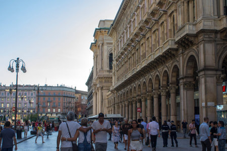 The Galleria Vittorio Emanuele II, one of the world's oldest shopping malls. Housed within a four-story double arcade, it is named after the first king of Italyのeditorial素材