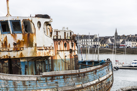 Camaret-sur-Mer, France. The old boat cemetery (Cimetiere de bateaux) at Le Sillonの写真素材