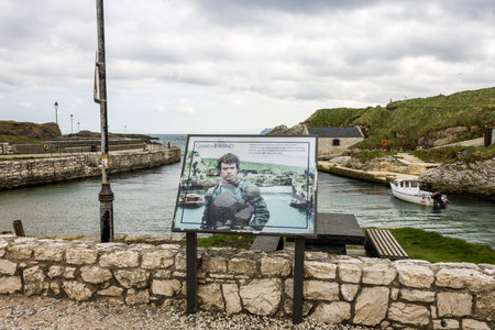 Ballintoy, Northern Ireland. The Ballintoy Harbour, a famous filming location for fantasy TV show Game of Thronesのeditorial素材