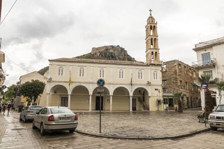 Nafplio, Greece. The Saint George Church (Naos Agios Georgios), an Eastern Greek Orthodox church in the Old Town of Nafplioのeditorial素材