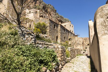 Monemvasia, Greece. Narrow streets of the Old Town of Monemvasiaの写真素材