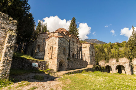 Mystras, Greece. The Brontochion Monastery, founded by the late Byzantine Despotate of the Morea