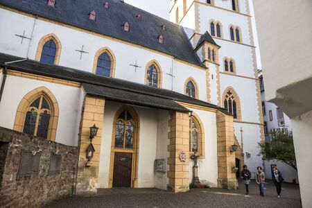 Trier, Germany. St. Gangolf's church, a Roman catholic church dedicated to St. Gangulphus and second oldest church building in the cityのeditorial素材