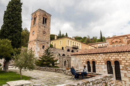 Distomo, Greece. Hosios Loukas, a historic walled monastery, one of the most important monuments of...