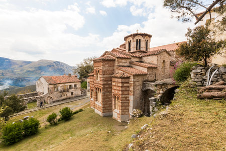 Distomo, Greece. Hosios Loukas, a historic walled monastery, one of the most important monuments of...
