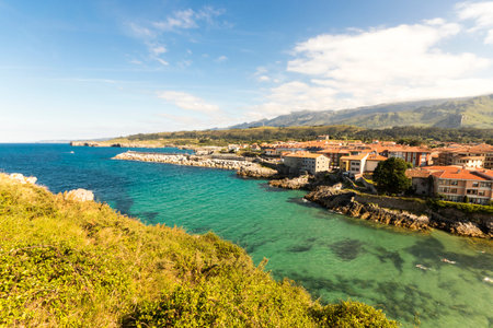 Llanes, Spain. Views of the seaside and port town of Llanes, in Asturiasの写真素材